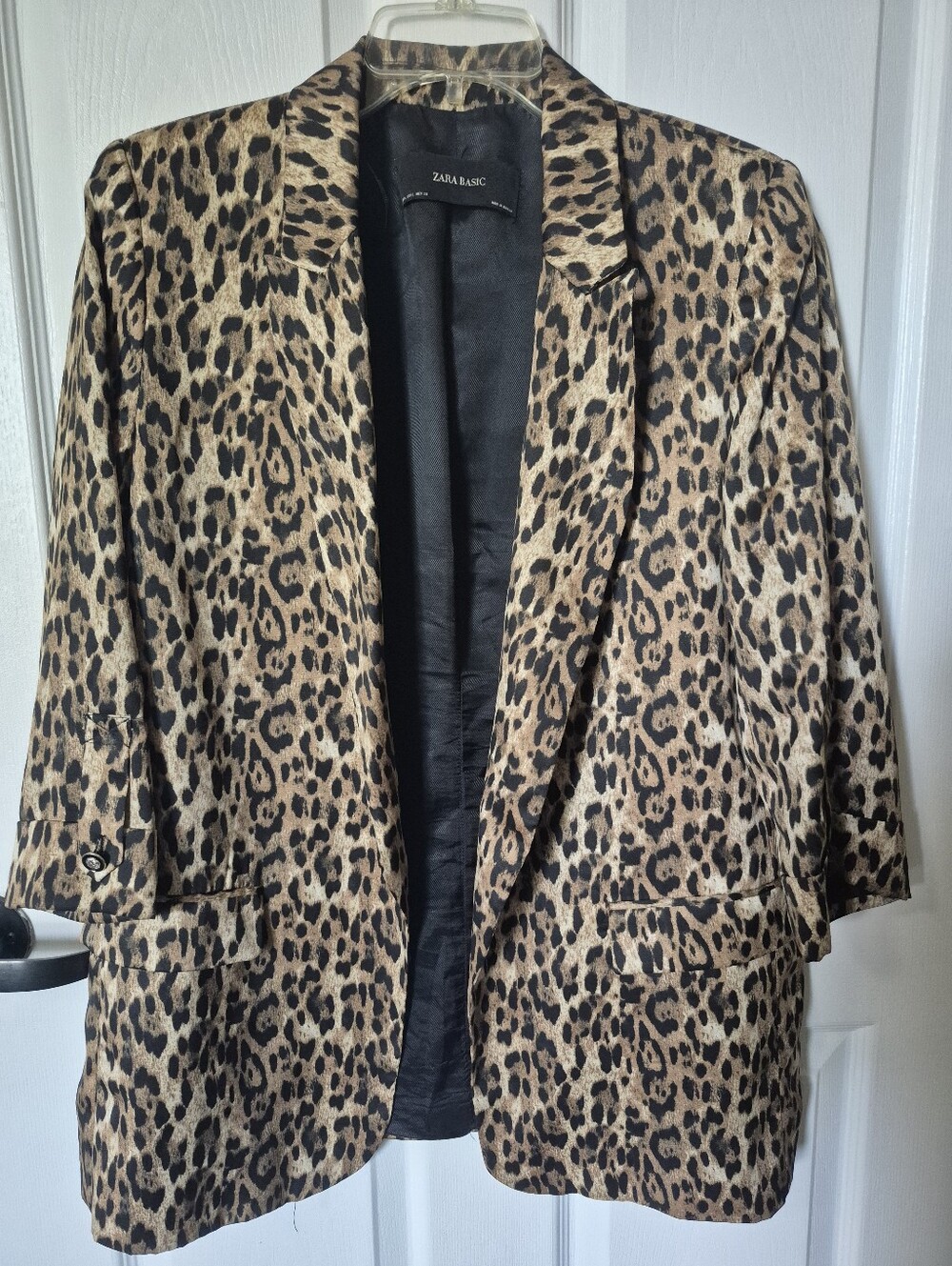 Zara Leopard Print Blazer in Tan and Black